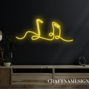 Musical Note Led Sign, Musical Note Neon Sign, Custom Neon Sign, Music ...