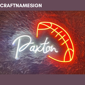 Custom Football Name Led Sign, Football Neon Sign, Custom Neon Sign, Football Shop Wall Decor, Football Club Neon Led, Football Lover Gifts