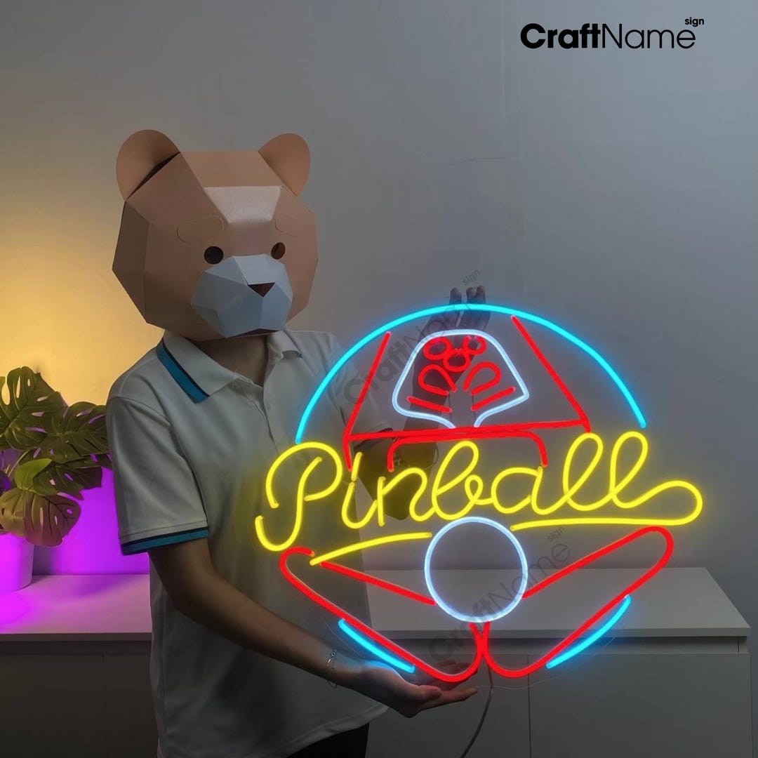 Pinball Neon Led Light, Pinball Game Led Sign for Game Room Wall Decor ...