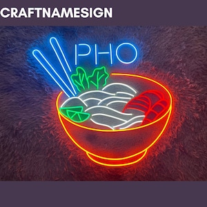 Vietnamese Pho Led Sign, Pho Neon Sign, Custom Neon Sign, Vietnamese Pho Restaurant Decor, Vietnamese Food Wall Art, Pho Lover Gifts