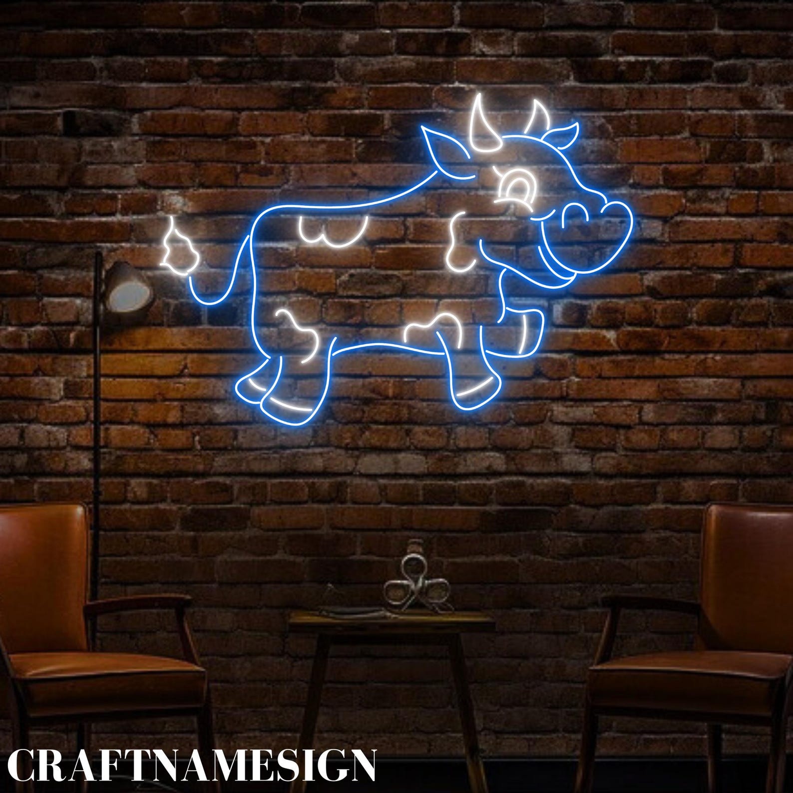 Cow Devil Neon Sign, Funny Cow Devil BBQ Cow Butcher Led Sign, Custom ...