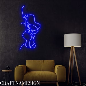 Couple Man Face Neon Sign, Gay Relationship Led Sign, Custom Neon Sign, LGBT Wedding Wall Decor, LGBT Pride Day Sign, LGBT Couple Gift