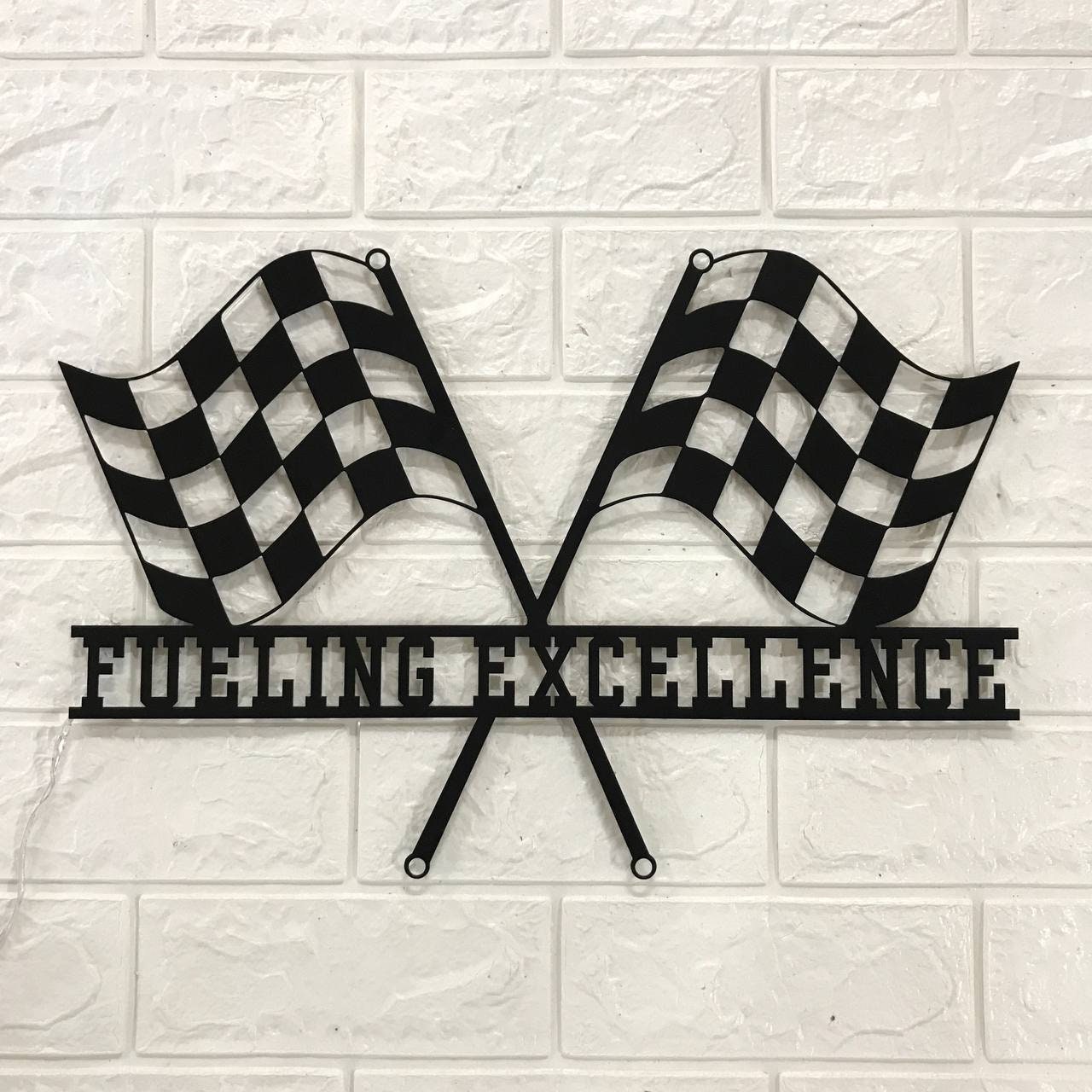 Custom Start Finish Racing Flag Metal Wall Art With LED Light ...