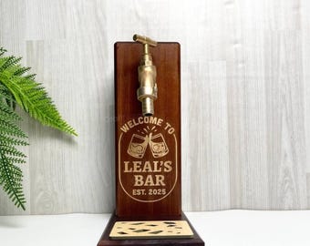 Personalized Wooden Whiskey Dispenser, Rustic Barware, Handmade Liquor Dispenser, Whiskey Gift for Him, Home Bar Accessory