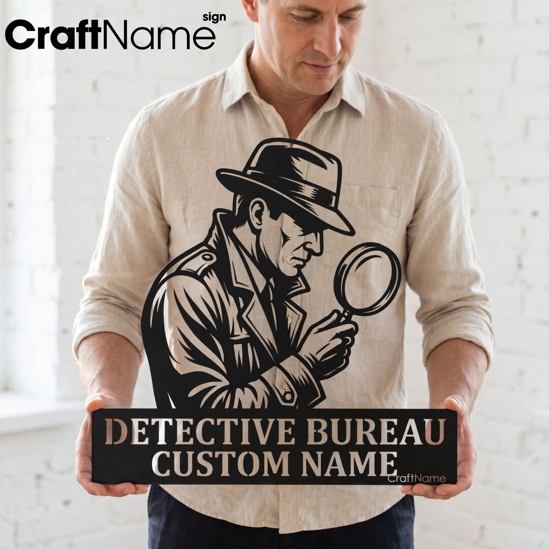 Detectives Signature Personalized Detective Metal LED Wall Sign, Custom Private Investigator ...