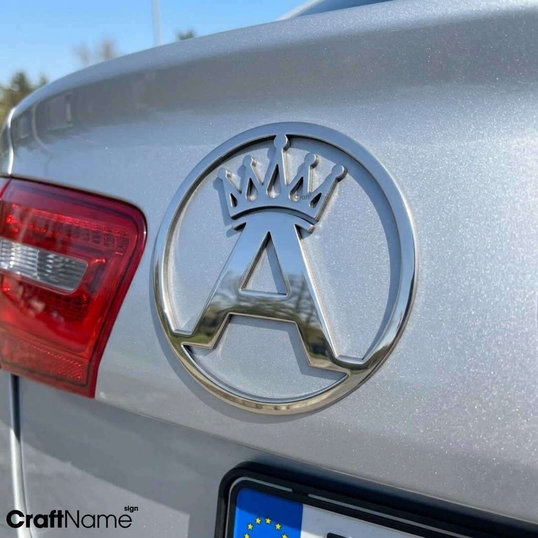 Custom Initial Car Emblem, Metal Monogram Auto Badge for Vehicle Decor ...