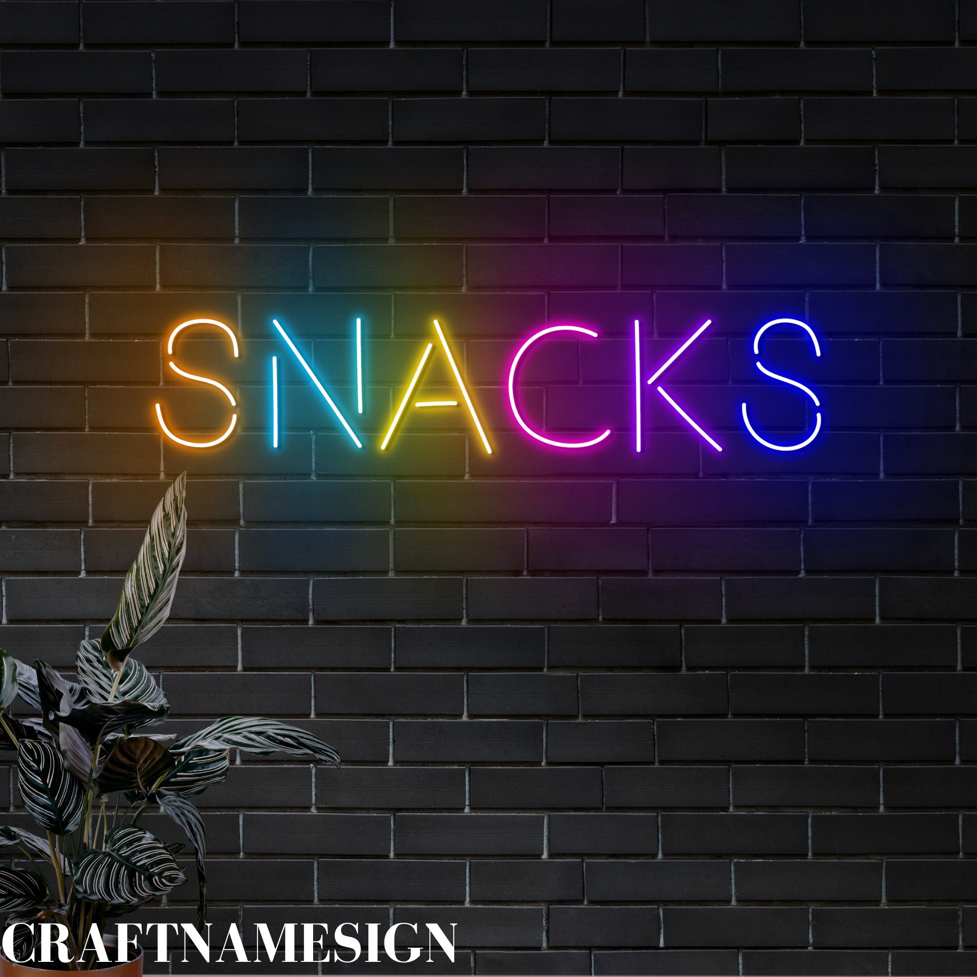 Store Sign Snacks Snack Bar Neon Sign for Grocery Store & Supermarket Decor, Custom Neon ...