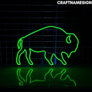 Bull Bison Neon Sign, Texas Bull Bar Pub Neon Sign, Custom Neon Sign, Man Cave Decor, Bedroom Wall Art, Bull Lover Gift, Rodeo Bull Decor