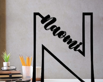 Benutzerdefinierte Name Monogramm Metall Schreibtisch Dekoration, personalisierte Offizier Name Metall Skulptur Kawaii Tisch Schild, Büro Dekor für Frau Schreibtisch