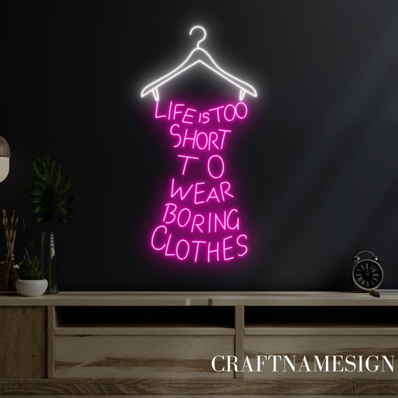 life's too short to dress boring Life is too short to wear boring clothes 14 x 23 Calligraphy wall sticker vinyl decor art cute heart nursery cook food Hepburn Monroe