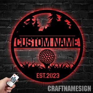 Personalized Golf Metal Name Sign, Custom Golfer Metal Wall Art, Golfing Home Decor, Golfer Metal Decor, Outdoor Sign