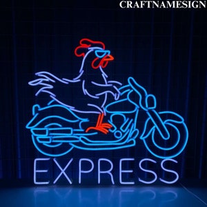 Chicken Express Neon Sign, Chicken Delivery Led Sign, Custom Neon Sign, Chicken Restaurant Light, Fried Chicken Lover Gifts, Farmhouse Decor