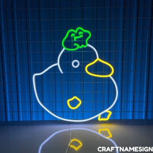 Cute Frog On Duck Neon Sign, Frog Duck Led Sign, Custom Neon Sign, Gifts For Kids, Farmer Lover Gifts, Duck Farm Wall Art, Kids Room Decor