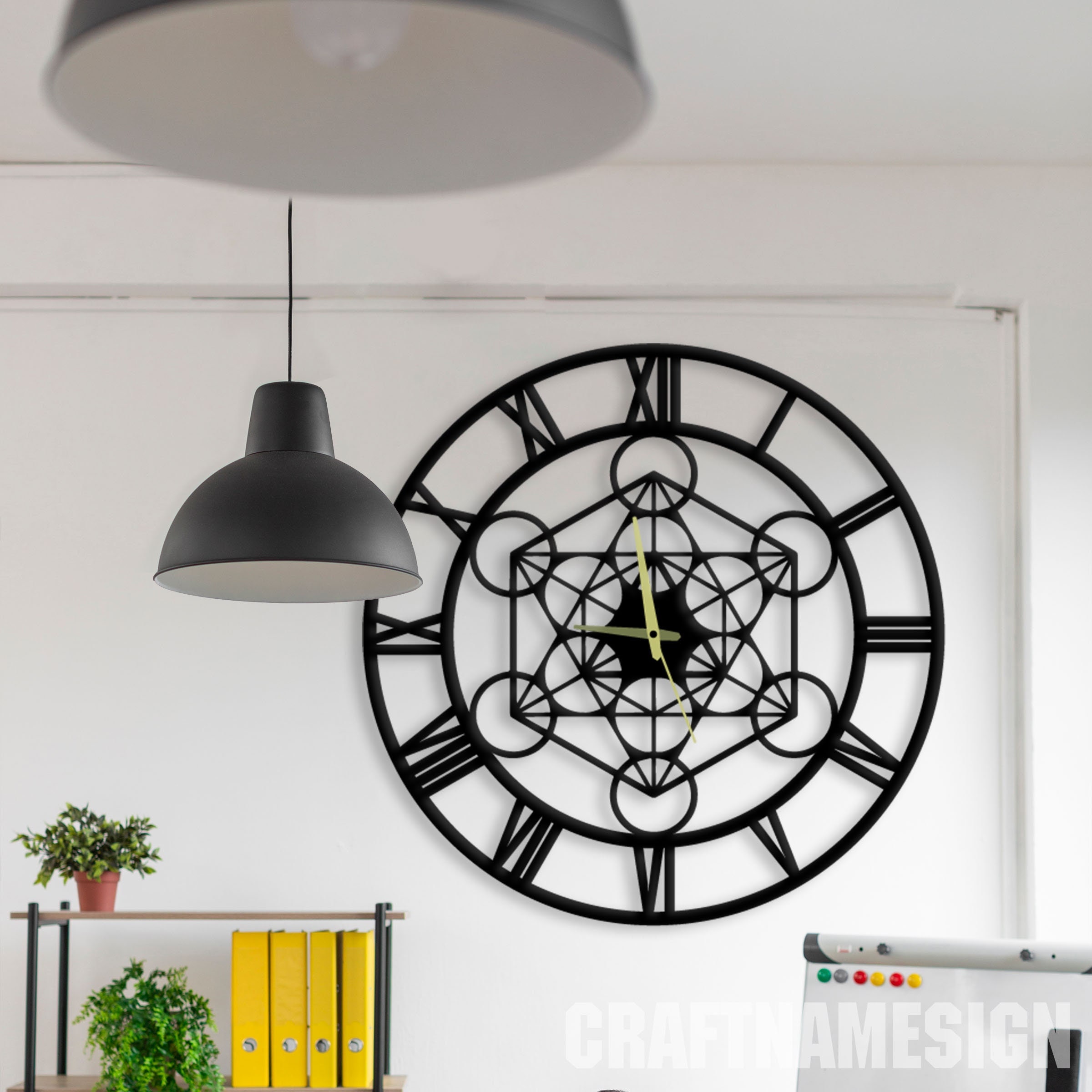 Sacred Geometry Flower Metal Wall Clock, Wall Clock Unique for Home ...