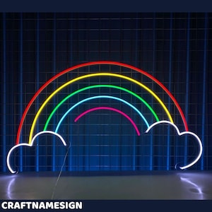 Rainbow Cloud Neon Sign, Rainbow Led Sign, Custom Neon Sign, Wedding Wall Decor, Party Event Wall Decor, Kid Room Decor, Gift For Kid