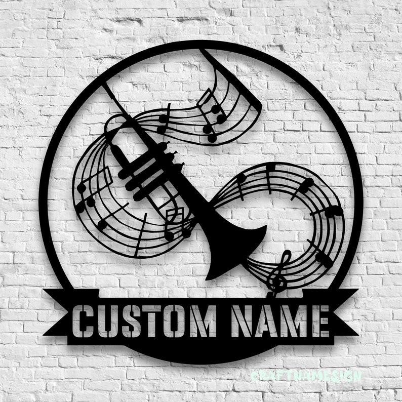 Custom Trumpet Musical Instrument Metal Wall Art LED Light ...