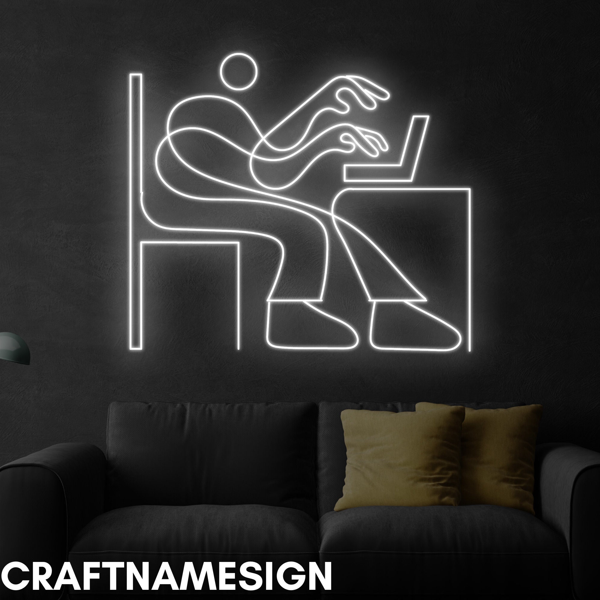 Neon Sign Computer Labels Computer Line Neon Sign, Computer Line Led Sign, Custom Neon Sign ...