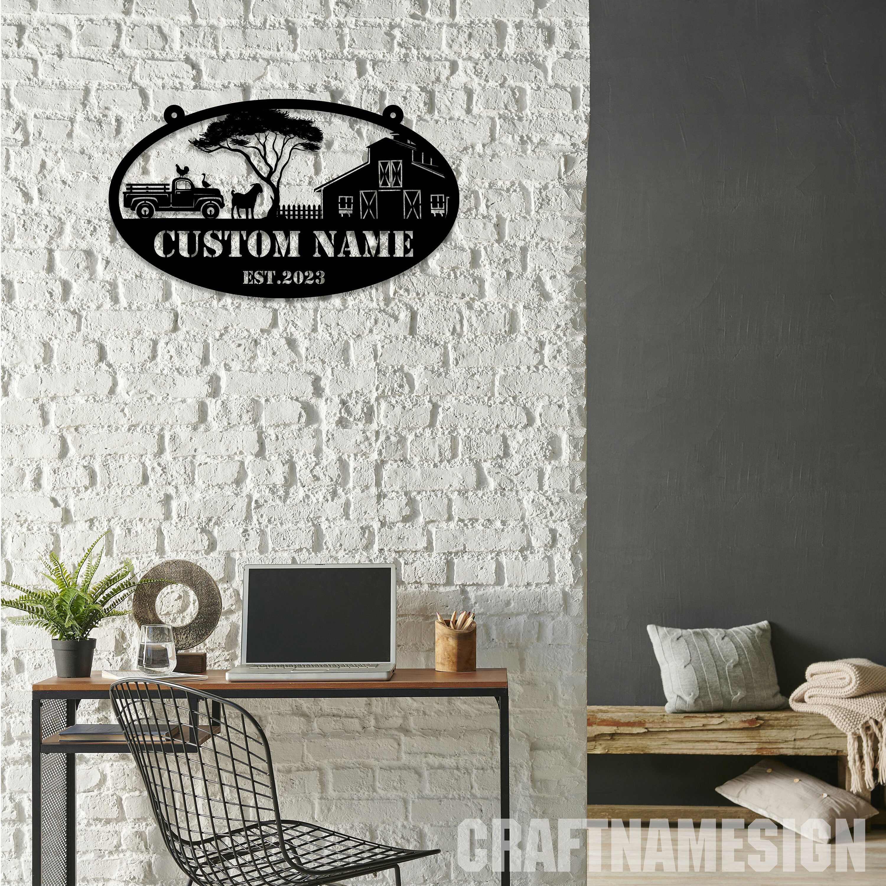 Personalized Outdoor Metal Farm Sign, Metal Name Sign Outdoor, Custom ...