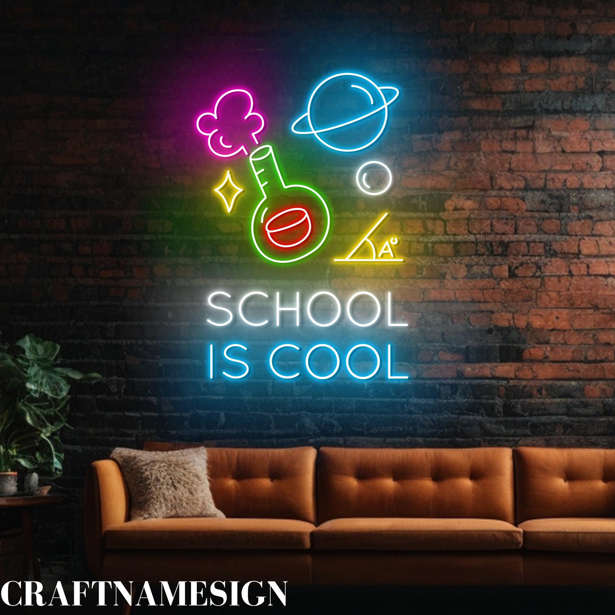 School is Cool Neon Sign, First Day of School Led Sign, Custom Neon ...