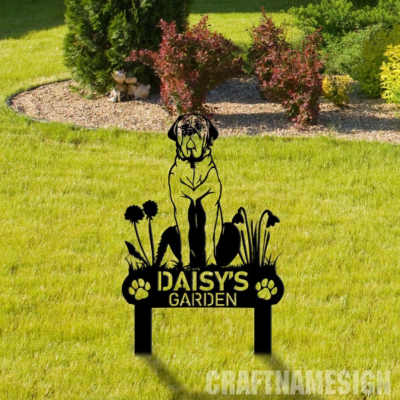 Custom English Mastiff Dog Metal Sign for Garden Stake, English Mastiff ...