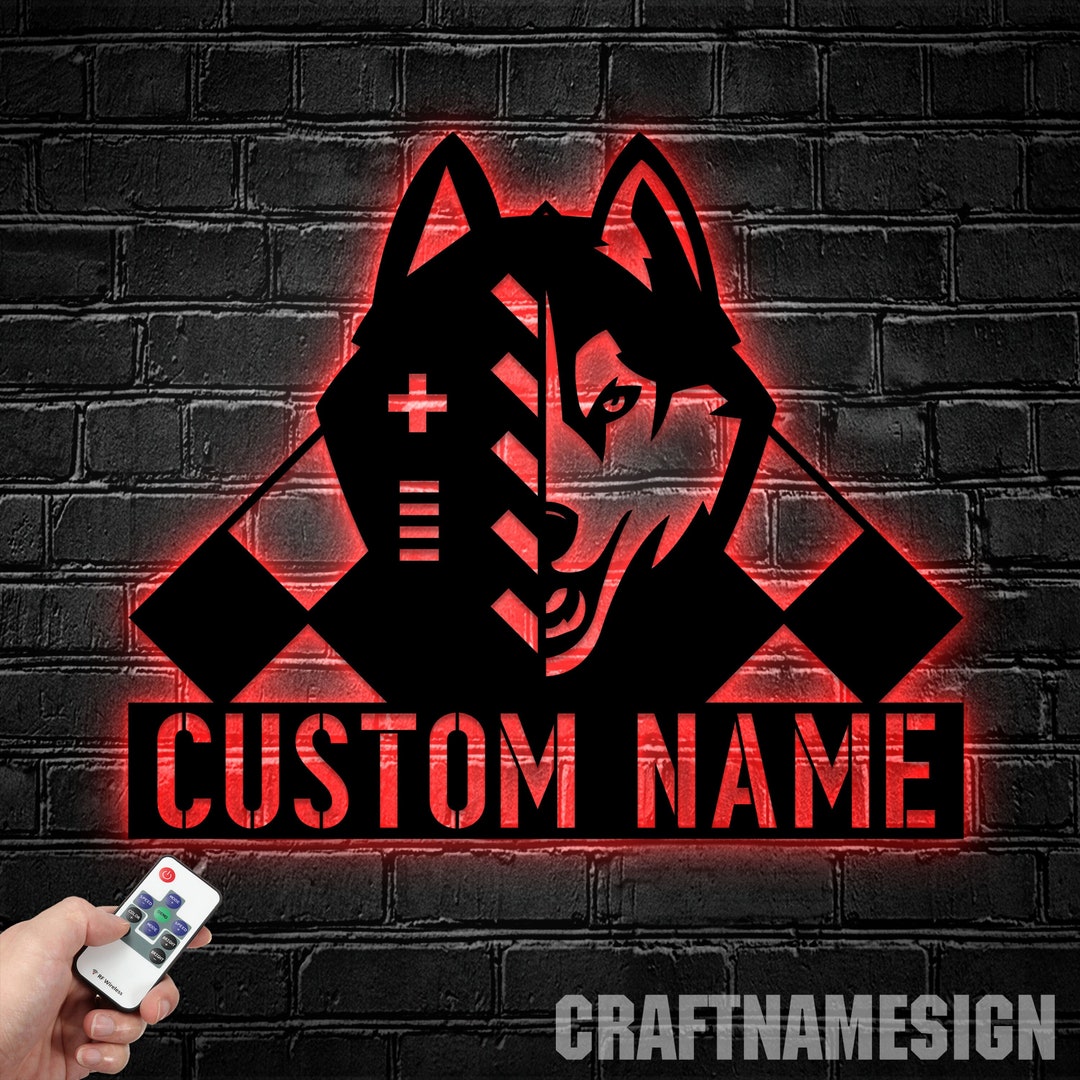 Custom Wolf Metal Wall Art Led Light, Metal Wolf Decor, Unique Home ...