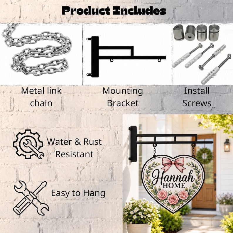 Personalized Coffee Shop Metal Hanging Sign, Rustic Cafe Storefront ...