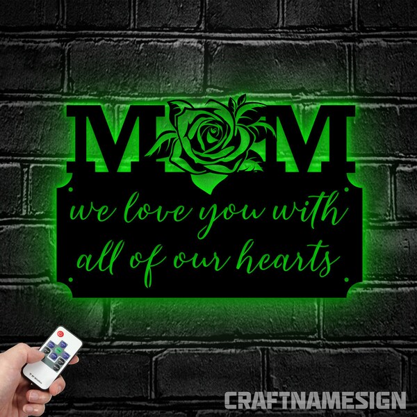 Custom Mother's Day Gift Metal Wall Art LED Light - Gifts For Mom - Metal Mom Led Light - Personalized Mother's Day Gift -Mother In Law gift