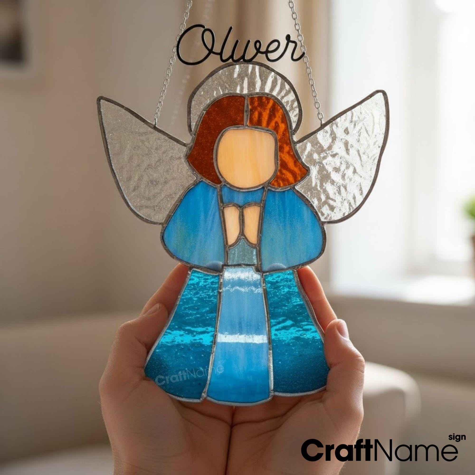 Mitienda Hanging Angel Suncatcher, vetrate, fatto a mano, idea
