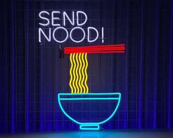 Send Nood Neon Sign, Noodles Ramen Led Sign, Custom Neon Sign, Japanese Ramen Restaurant Decor, Noodles Store Art, Ramen Lover Gifts
