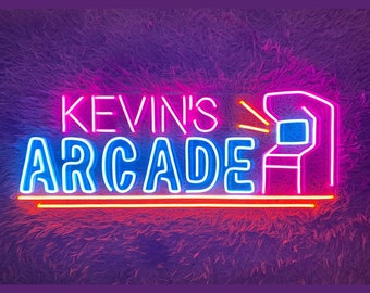 Custom Name Arcade Game Neon Sign, Arcade Game Led Sign, Custom Neon Sign, Game Bar Wall Decor, Gaming Club Light, Game Lover Gifts