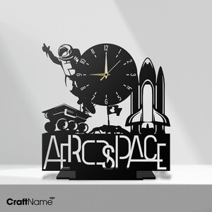 Aerospace Engineer Desk Clock Metal Sign, Personalized Aerospace Engineering Metal Tabletop Clock, Corporate Gifts, Office Table Clock