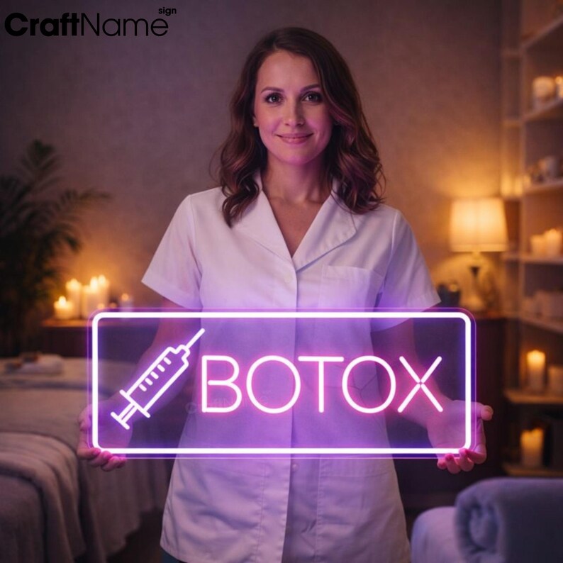 Botox Neon Sign for Med Spa Wall Decor, LED Light for Aesthetic Clinic ...