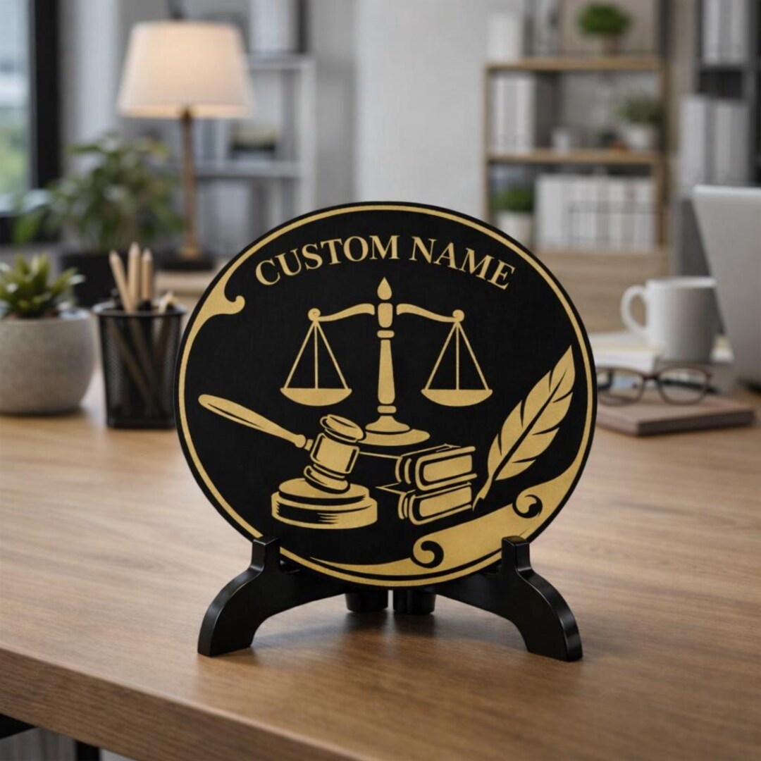 Personalized Lawyer Acrylic Desk Sign With Stand | Custom Law Office ...