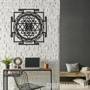 Buy Sri Yantra Sacred Geometry Metal Wall Art Led Light, Metal Sign ...