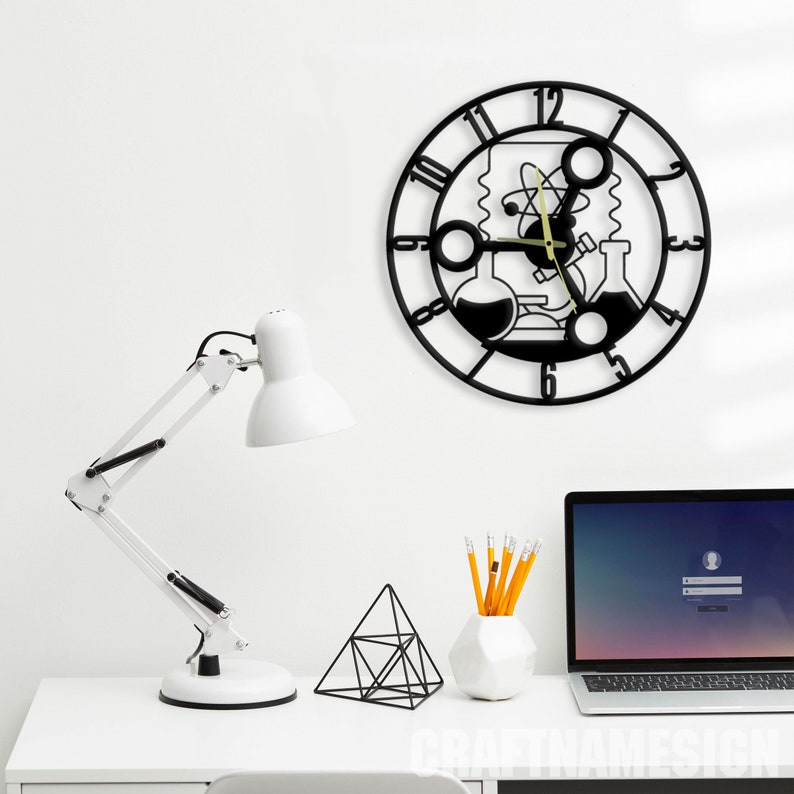 Design Scientist Metal Wall Clock, Wall Clock Unique for Home Decor and ...