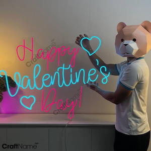 Happy Valentine&#39;s Day Leuchtreklame, Valentinstag Led Wandkunst, Benutzerdefinierte Neon Led Licht, Valentinstag Party Wanddekor, Geschenk für Liebhaber