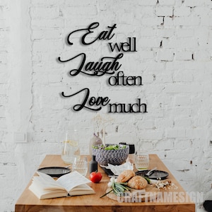 Eat Well Laugh Often Love Much Metal Sign For Kitchen Decoration, Wall Hangings, Idea Home Decor & Gift, Kitchen Dinning Metal Wall Art