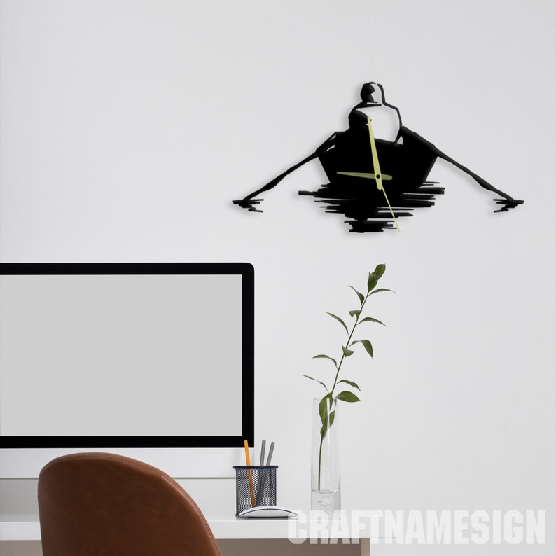 Minimalist Boat Large Metal Wall Clock, Wall Clock Unique for Home ...