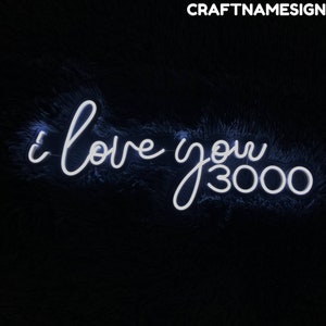 I Love You 3000 Neon Sign, I Love You 3000 Led Sign, Custom Neon Sign, Wedding Wall Decor, Valentine&#39;s Day Decor, Couple Valentine&#39;s Gifts