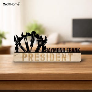 Custom Mechanic Desk Name Plate, Engineer Office Decor, New Job Gift