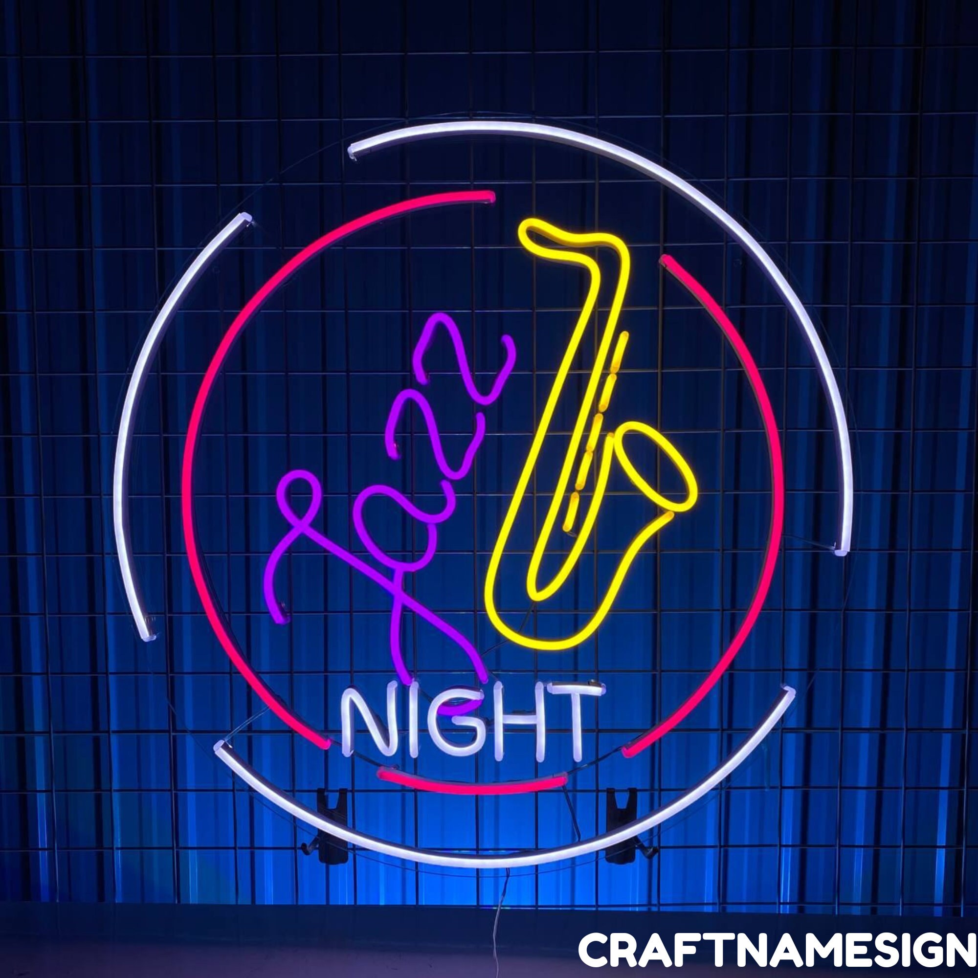 Jazz Night Neon Sign, Saxophone Led Sign, Custom Neon Sign, Jazz Band Wall Art, Musical Instrument Store Wall Decor, Saxophone Neon Light