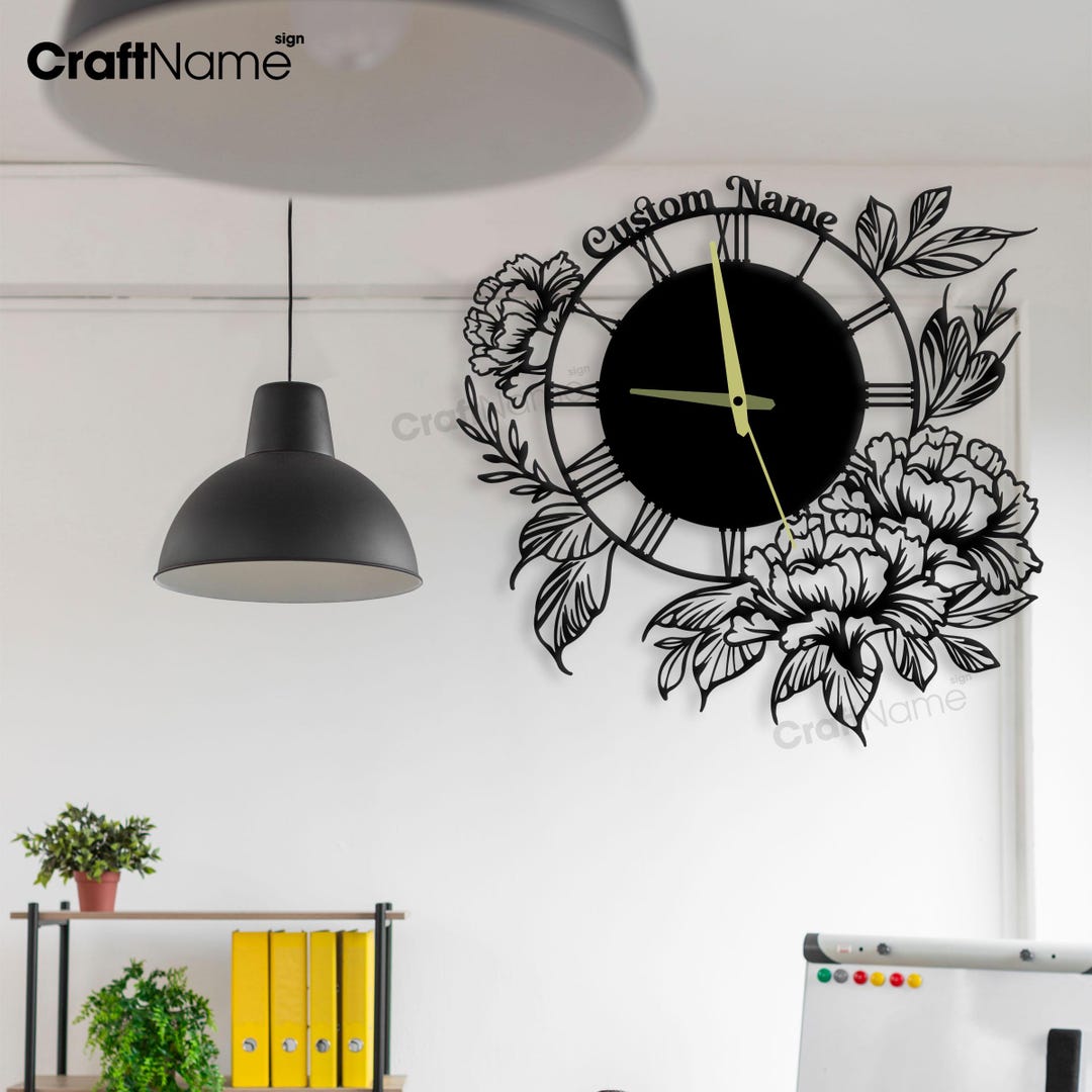 Custom Carnation Metal Wall Clock, Wall Clock Unique for Home Decor and ...