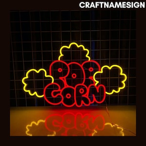 Popcorn Bar Movie Neon Sign, Popcorn Bucket Led Sign, Custom Neon Sign, Food Bar Wall Decor, Popcorn Coffee Shop Art, Caramel Popcorn Sign