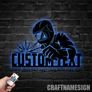 Custom Welding Metal Wall Art LED Light, Personalized Welder Name Sign Home Decor, Welder Sign, Welder Dad Gifts, Idea for Home Decor & Gift image 7