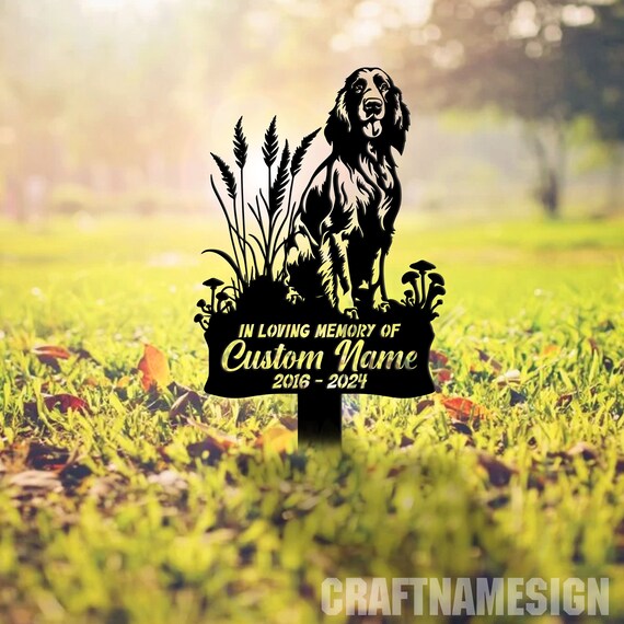 Custom English Setter Dog Memorial Stake, Personalized English Setter Garden Memorial, Pet Memorial Plaque, Cemetery Stake, Remembrance Gift