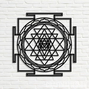Sri Yantra Sacred Geometry Metal Wall Art Led Light, Metal Sign ...