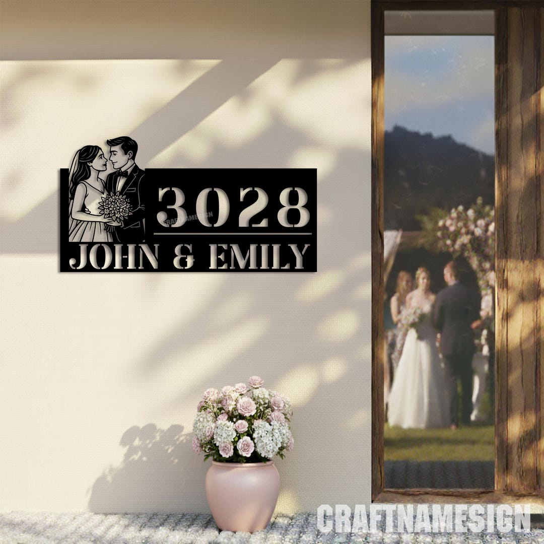 Address/number Decoration Custom Wedding Metal House Address Plaque, Number Signage for Entryway ...