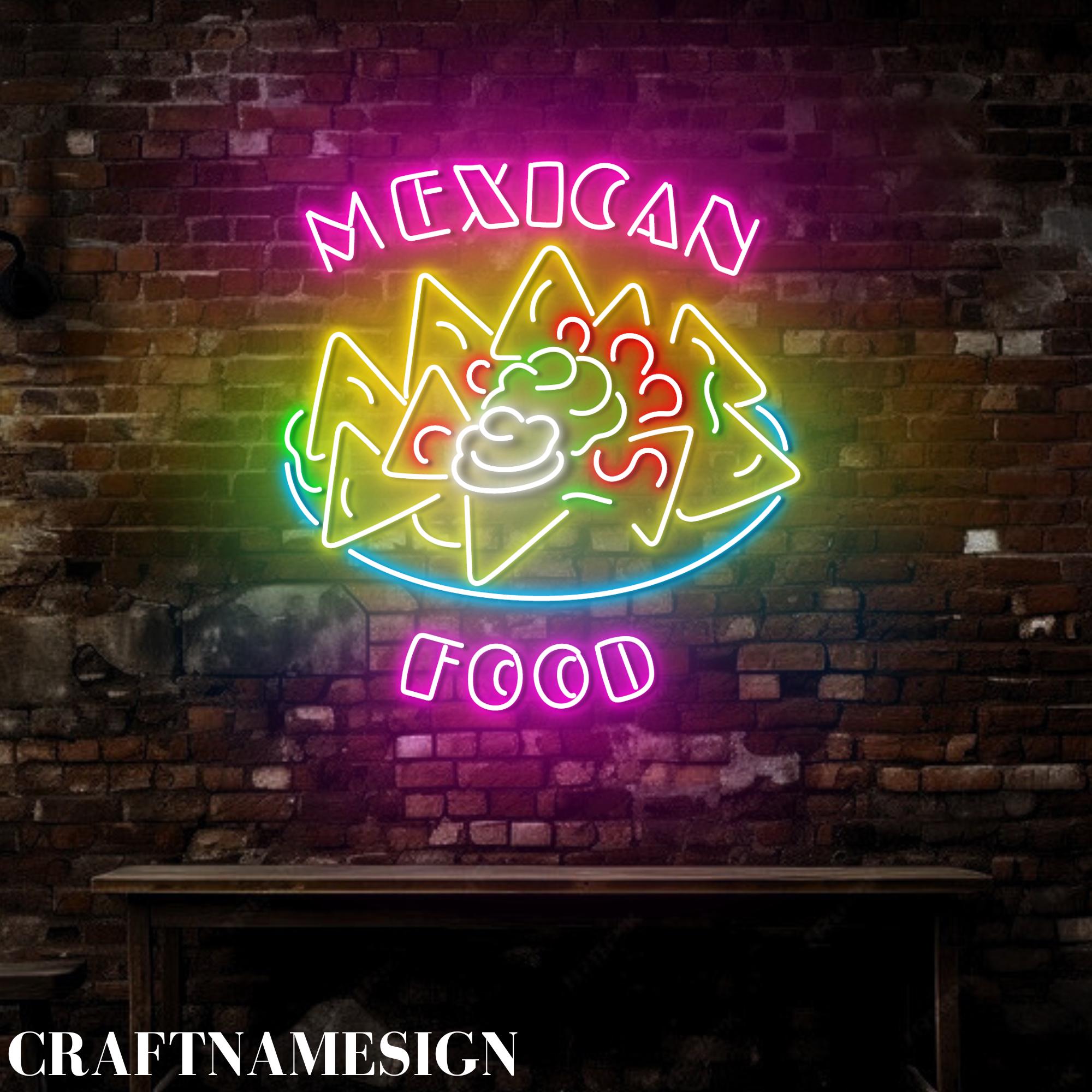 新品 LED ネオンサイン OPEN メキシカンフード USB式 店舗用 看板