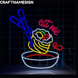 Eat Me Neon Sign, Japanese Sushi Led Sign, Custom Neon Sign, Japanese Sushi Restaurant Decor, Sushi Store Art, Sashimi Sushi Lover Gifts
