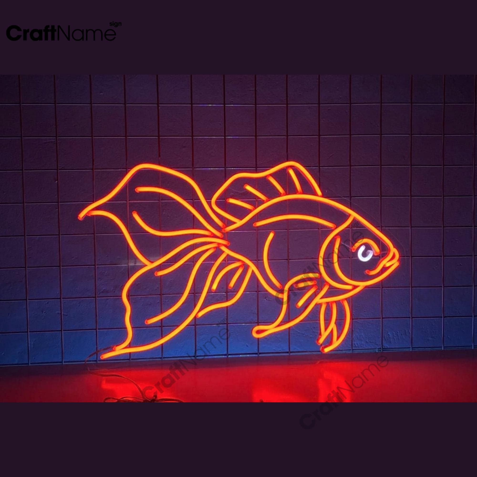 金魚のネオンサイン、金魚ショップの壁装飾、金魚のLEDサイン
